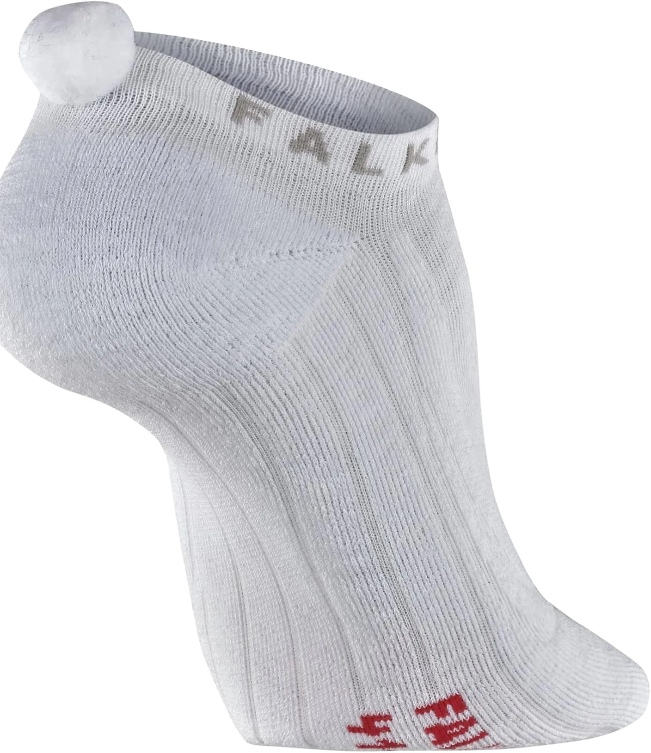 FALKE Womens Golfing 2 Pompom No Show Socks - White