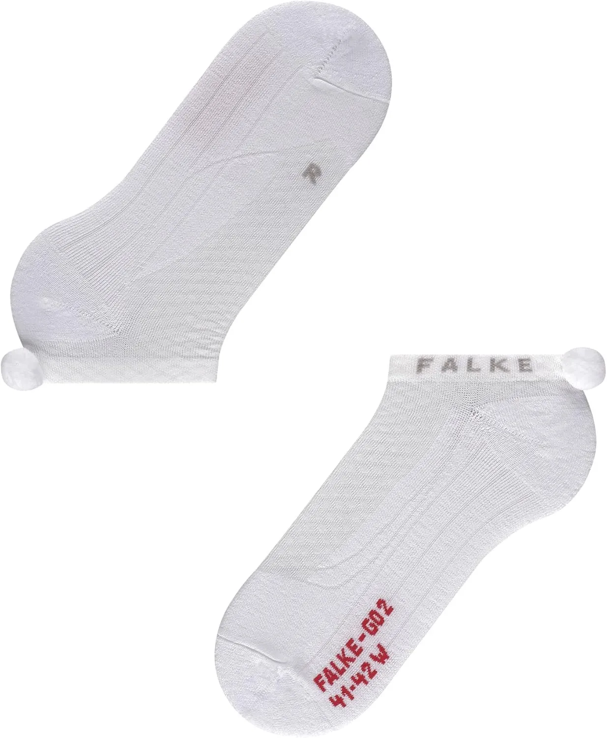 FALKE Womens Golfing 2 Pompom No Show Socks - White