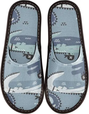 Fisyme Slippers for Women Men Slip-On Open Toe Indoor Outdoor House Shoes Home Slipper