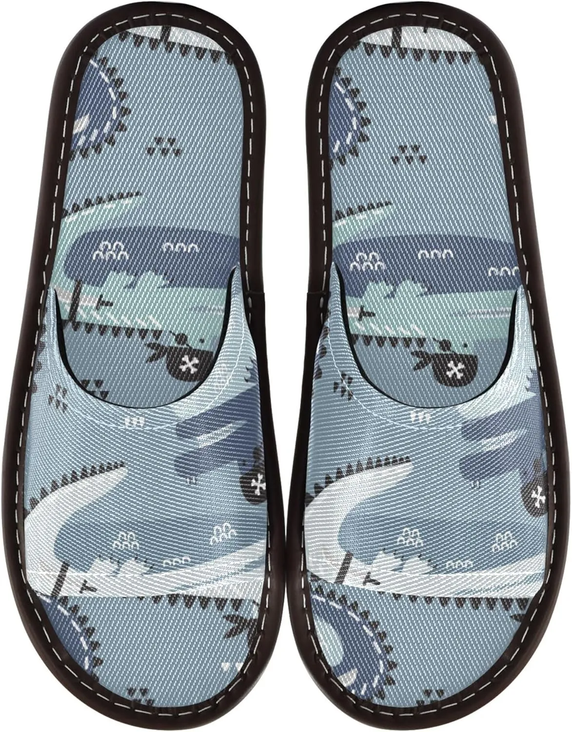 Fisyme Slippers for Women Men Slip-On Open Toe Indoor Outdoor House Shoes Home Slipper