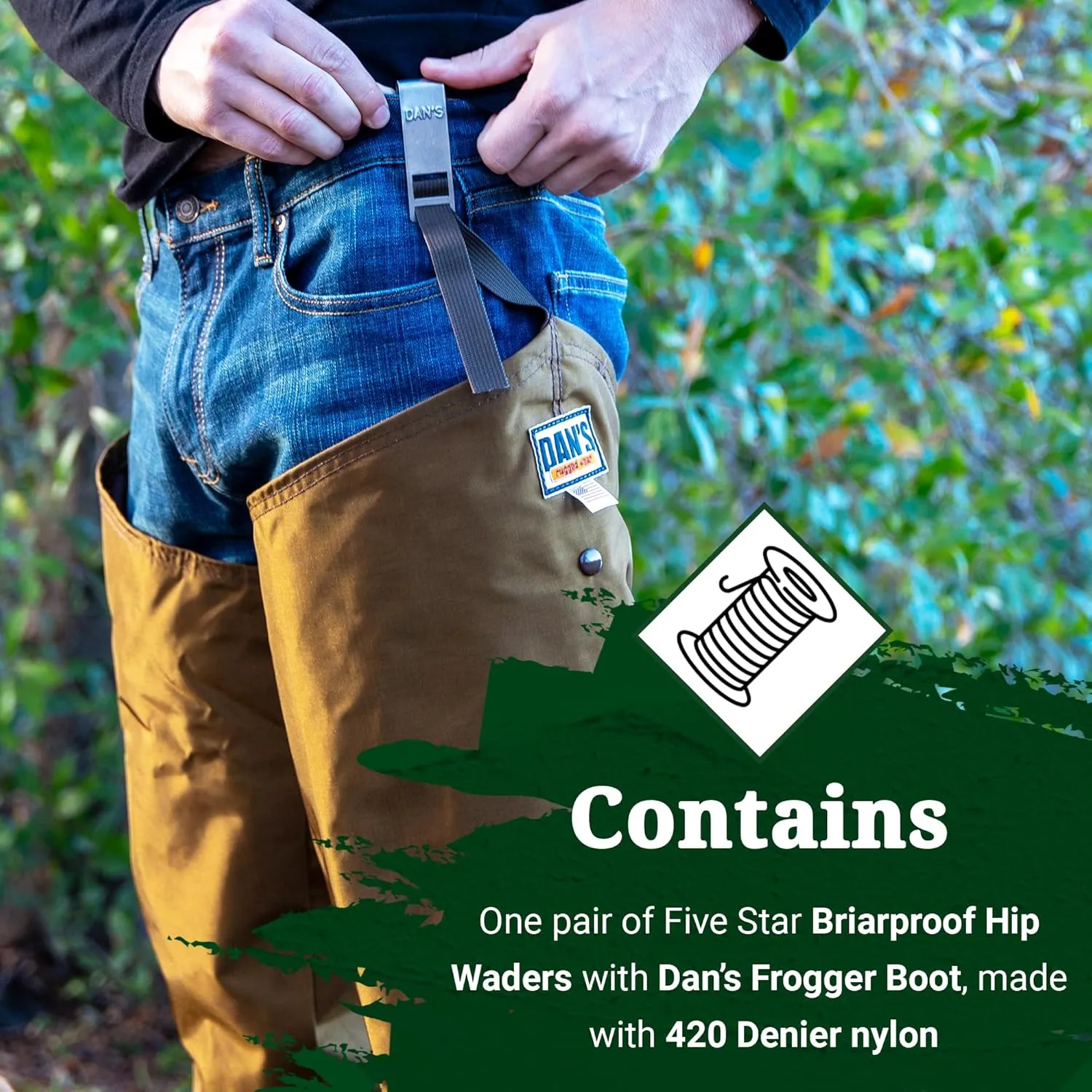 Five Star, Briar Proof Hip Wader with Dan's Frogger Boot, Made in U.S.A.
