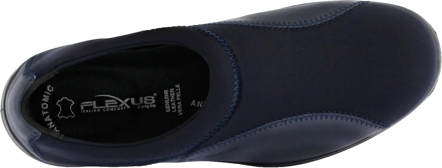 Flexus Spring Step Willow Flat Shoes for Women - Leather and Lycra Women's Slip-On Shoes - Ladies Casual Shoes for Work or Everyday Wear