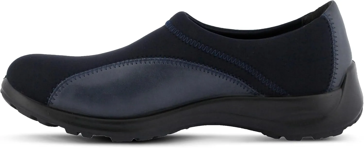 Flexus Spring Step Willow Flat Shoes for Women - Leather and Lycra Women's Slip-On Shoes - Ladies Casual Shoes for Work or Everyday Wear