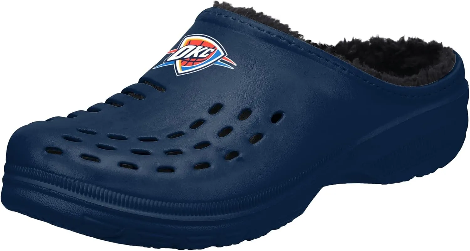 FOCO Men's NBA Sherpa Lined Big Logo Clog