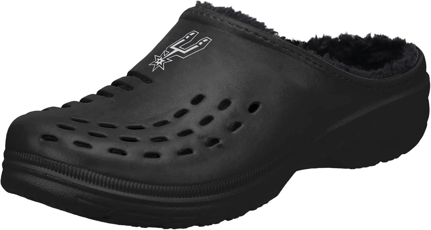 FOCO Men's NBA Sherpa Lined Big Logo Clog