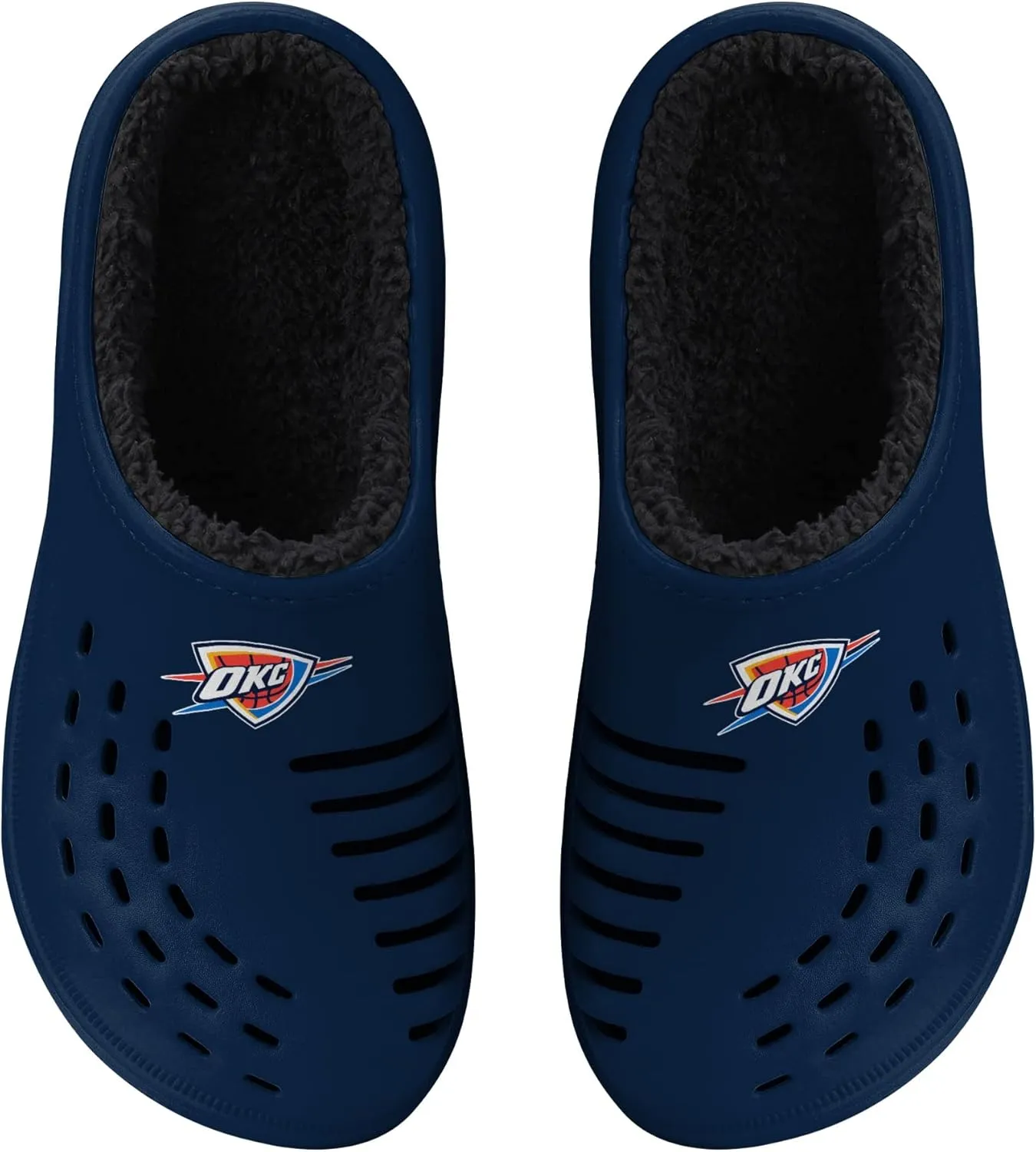 FOCO Men's NBA Sherpa Lined Big Logo Clog