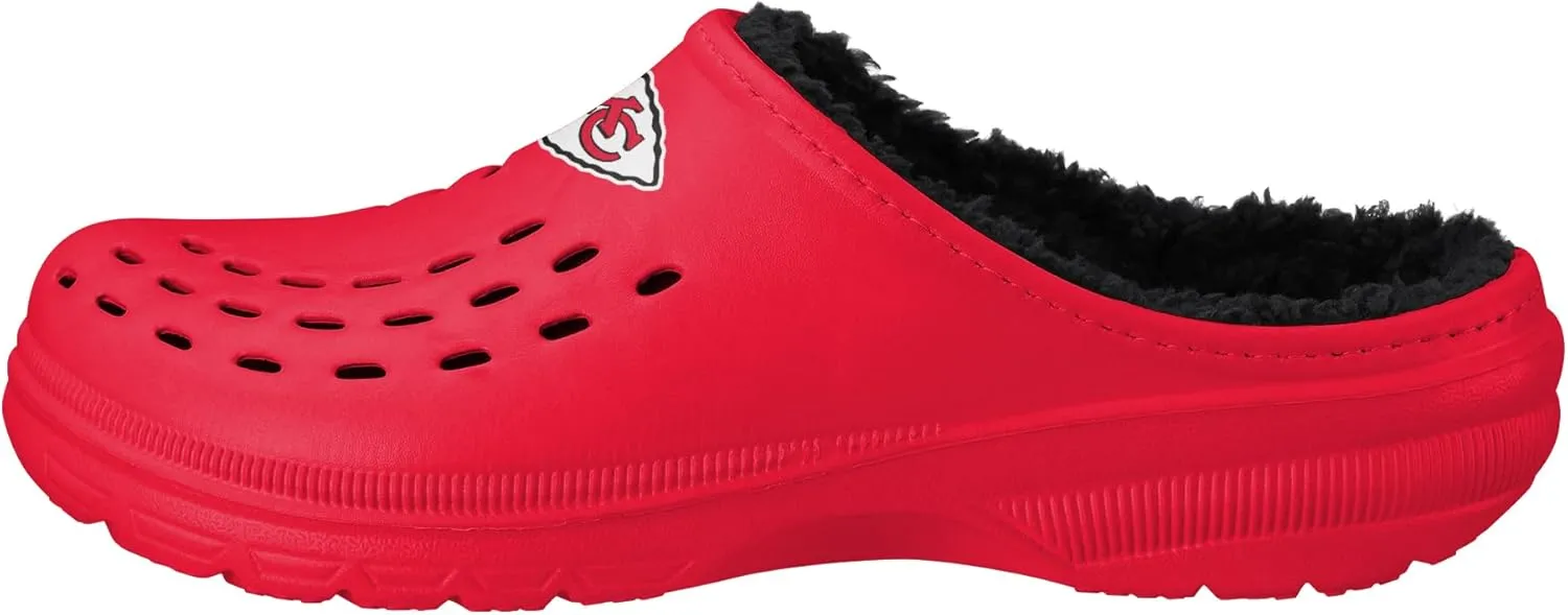 FOCO Men's NFL Sherpa Lined Big Logo Clog