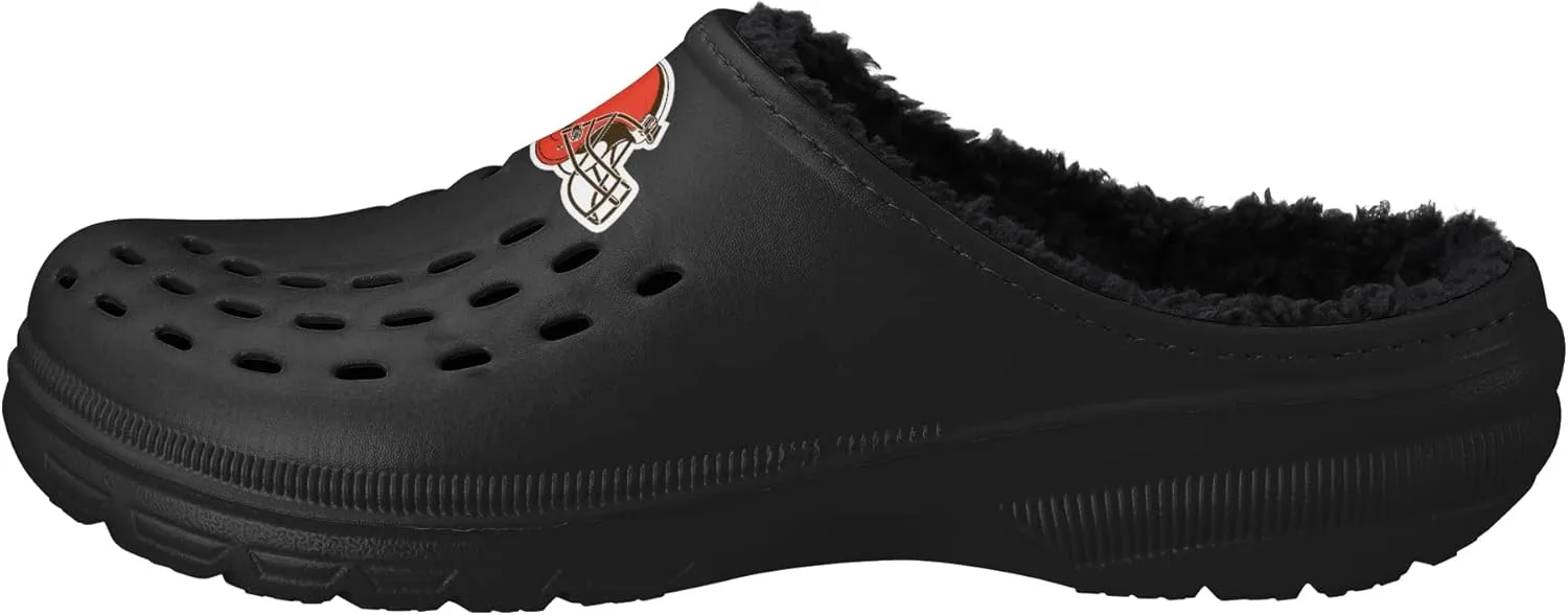 FOCO Men's NFL Sherpa Lined Big Logo Clog