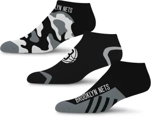 For Bare Feet Men's NBA Camo Boom 3 Pack Socks Large