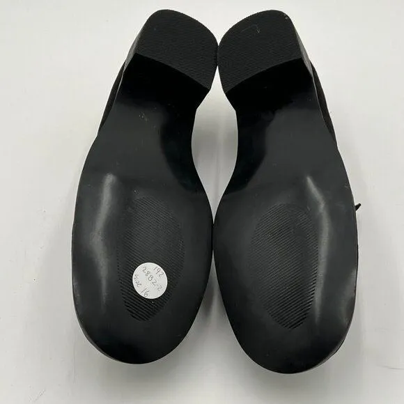 FOWT Black Round Toe Low Heel Loafers Comfortable Suede Driving Shoes