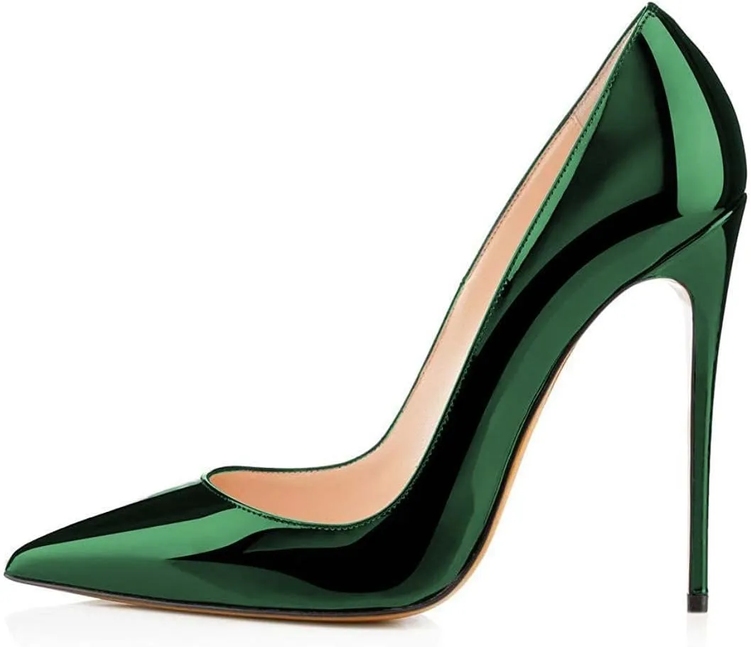 FSJ Women Formal Pointed Toe Pumps High Heel Sexy Stilettos Slip On Office Cute Evening Dress Shoes Size 4-15 US