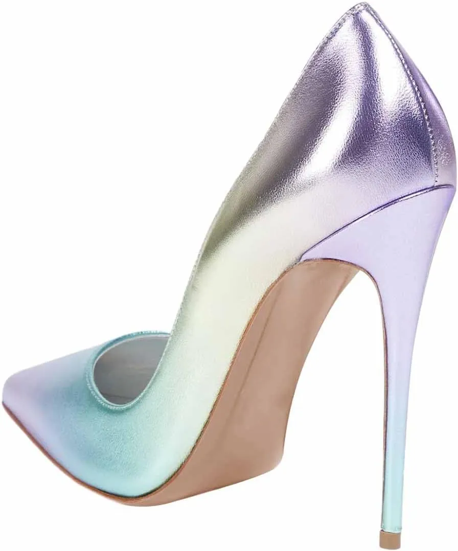FSJ Women Formal Pointed Toe Pumps High Heel Sexy Stilettos Slip On Office Cute Evening Dress Shoes Size 4-15 US