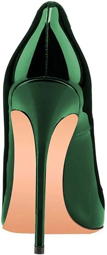 FSJ Women Formal Pointed Toe Pumps High Heel Sexy Stilettos Slip On Office Cute Evening Dress Shoes Size 4-15 US