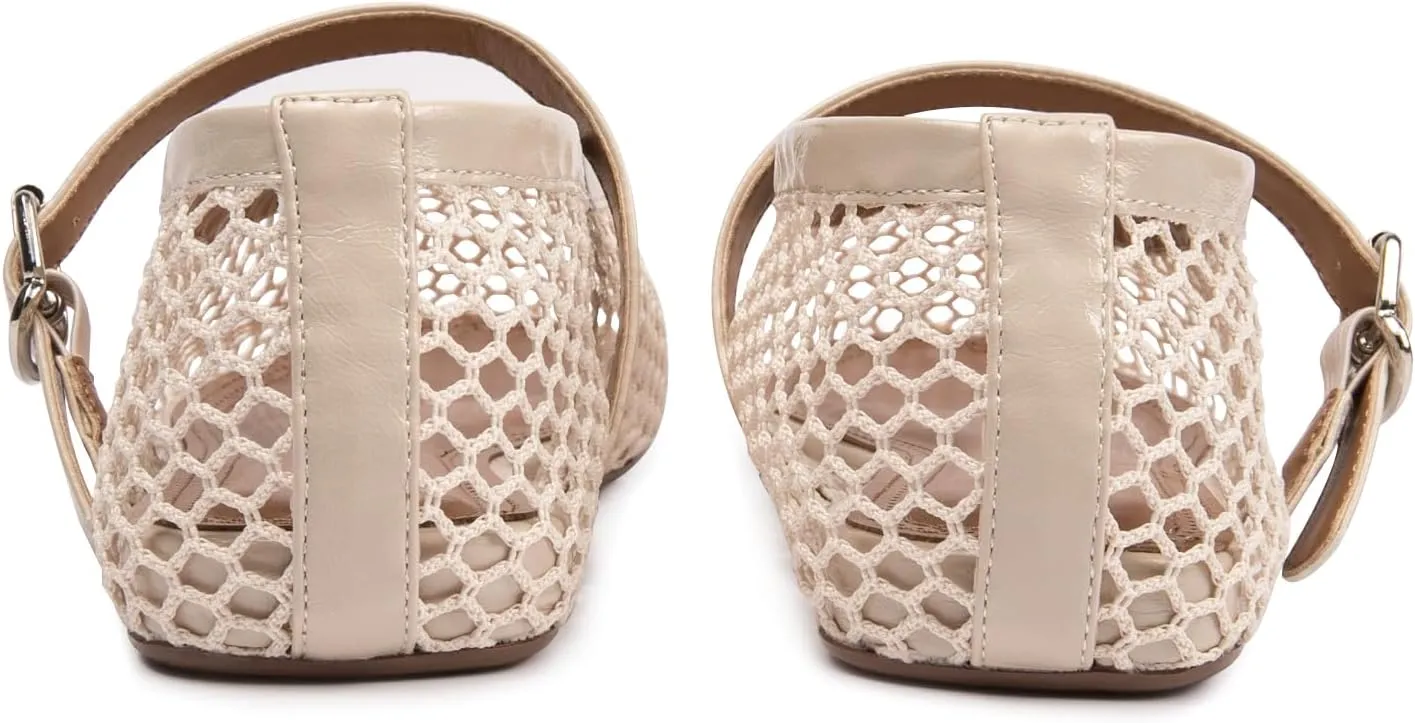 FUNKYMONKEY Women's Mesh Ballet Flats Casual Round Toe Mary Jane Flats Shoes