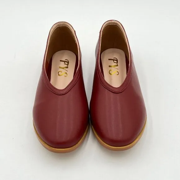 FYS Red Cute Slip on Ballets Round Toe Comfortable Flats Casual Walking Shoes