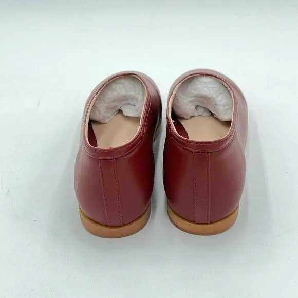 FYS Red Cute Slip on Ballets Round Toe Comfortable Flats Casual Walking Shoes
