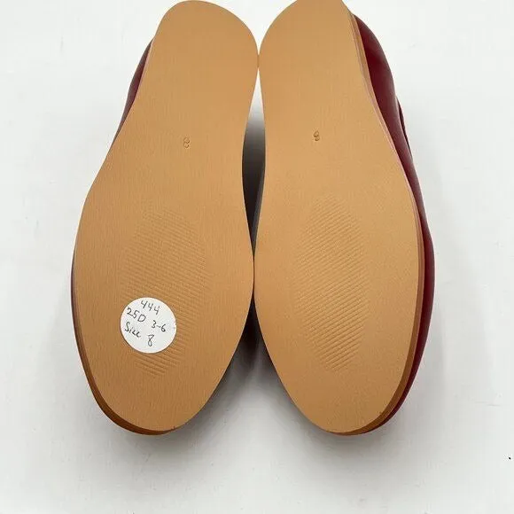 FYS Red Cute Slip on Ballets Round Toe Comfortable Flats Casual Walking Shoes
