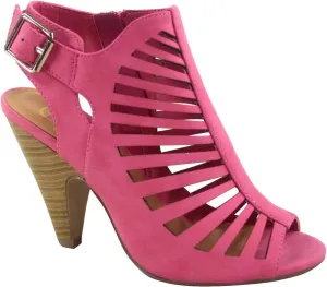FZ-Shaky-s Women's Sexy Strappy Peep Toe Slingback Buckle Chunky Heel Sandal Shoes