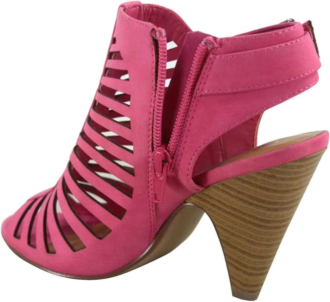 FZ-Shaky-s Women's Sexy Strappy Peep Toe Slingback Buckle Chunky Heel Sandal Shoes