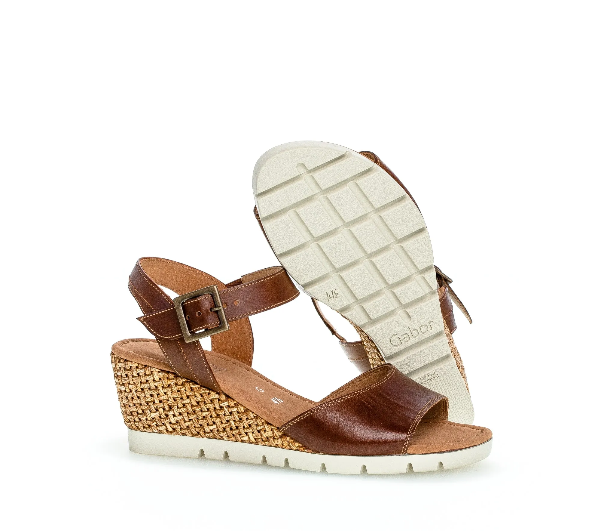 GABOR - 62.042.53 MEDIUM WEDGE SANDAL - TAN