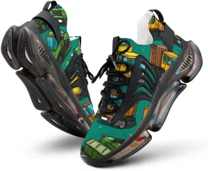 Garbage Truck Busy Day Men's Athletic Running Shoes Breathable Walking Sport Sneakers