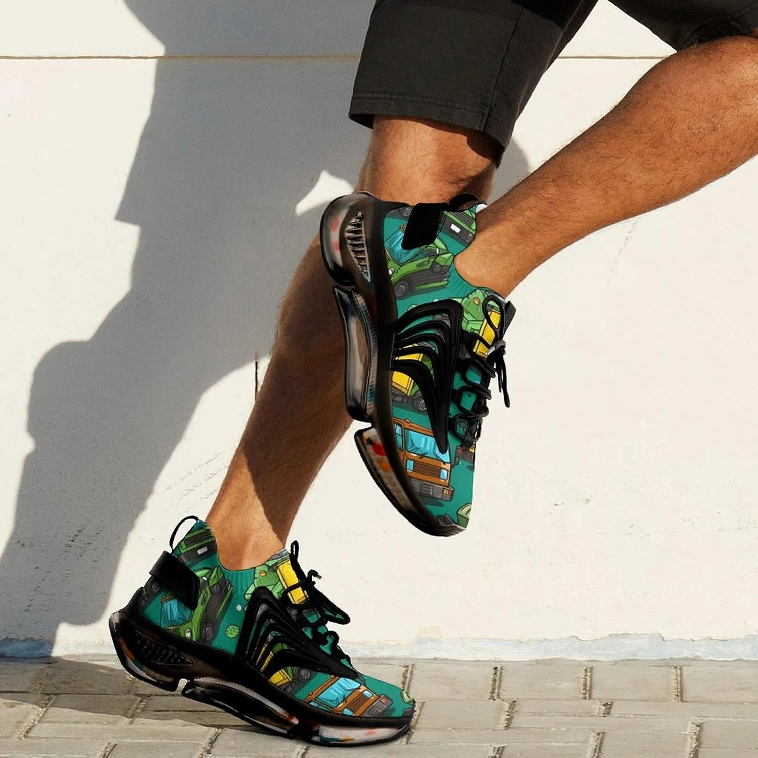Garbage Truck Busy Day Men's Athletic Running Shoes Breathable Walking Sport Sneakers