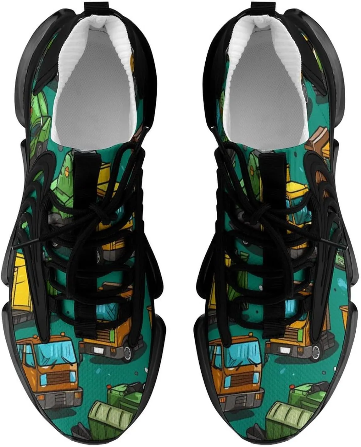 Garbage Truck Busy Day Men's Athletic Running Shoes Breathable Walking Sport Sneakers