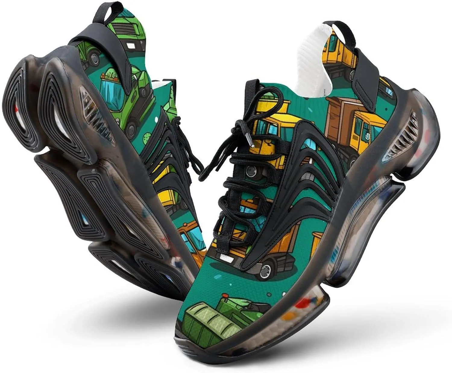 Garbage Truck Busy Day Men's Athletic Running Shoes Breathable Walking Sport Sneakers