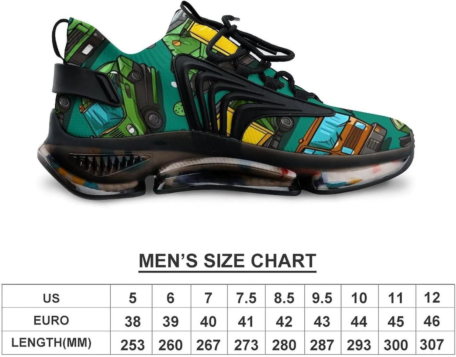 Garbage Truck Busy Day Men's Athletic Running Shoes Breathable Walking Sport Sneakers