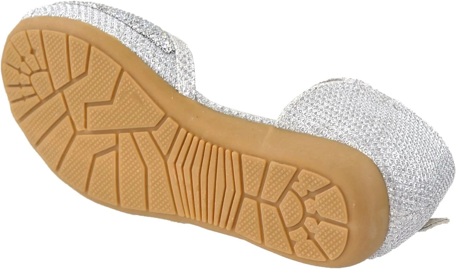 Generation Y Girls Flat Sandals Kids Peep Toe Ankle Strap Glitter Dress Shoes GY-KS-IVY-01