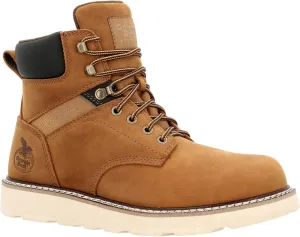 Georgia Boot Core 37 6" Waterproof Wedge Work Boot, Brown, Size 8(W)