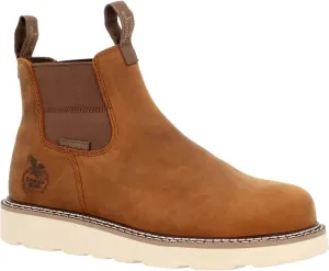 Georgia Boot Core 37 Wedge Waterproof Chelsea Work Boot, Barracuda Gold, Size 12(M)