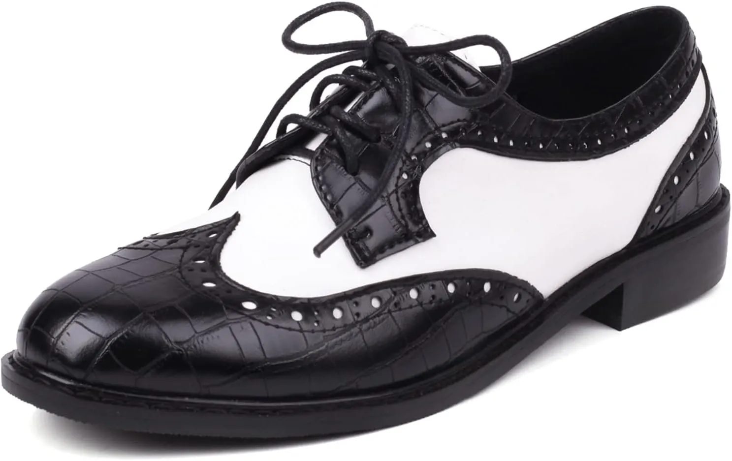 Gicoiz Footwear Womens Classic Round Toe Lace Up Oxfords Brogue Work Shoes