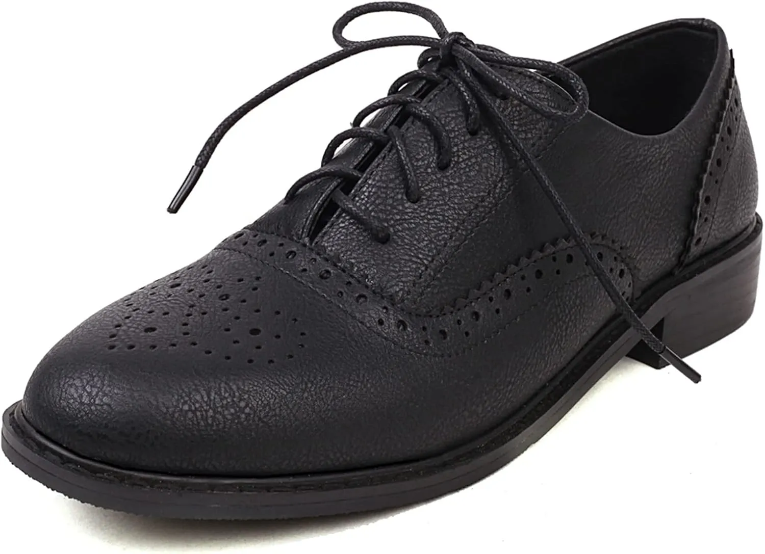 Gicoiz Footwear Womens Classic Round Toe Lace Up Oxfords Brogue Work Shoes
