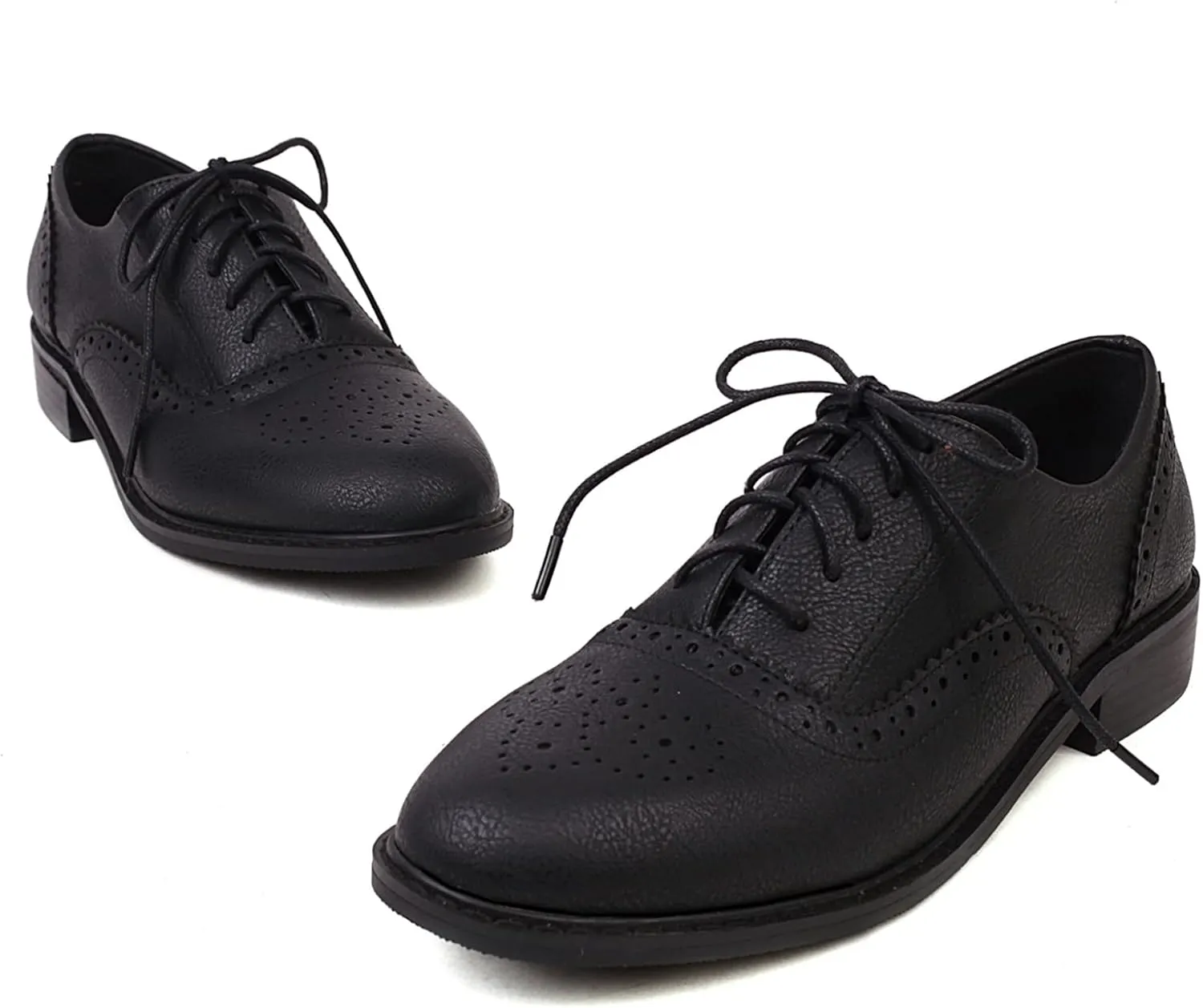 Gicoiz Footwear Womens Classic Round Toe Lace Up Oxfords Brogue Work Shoes