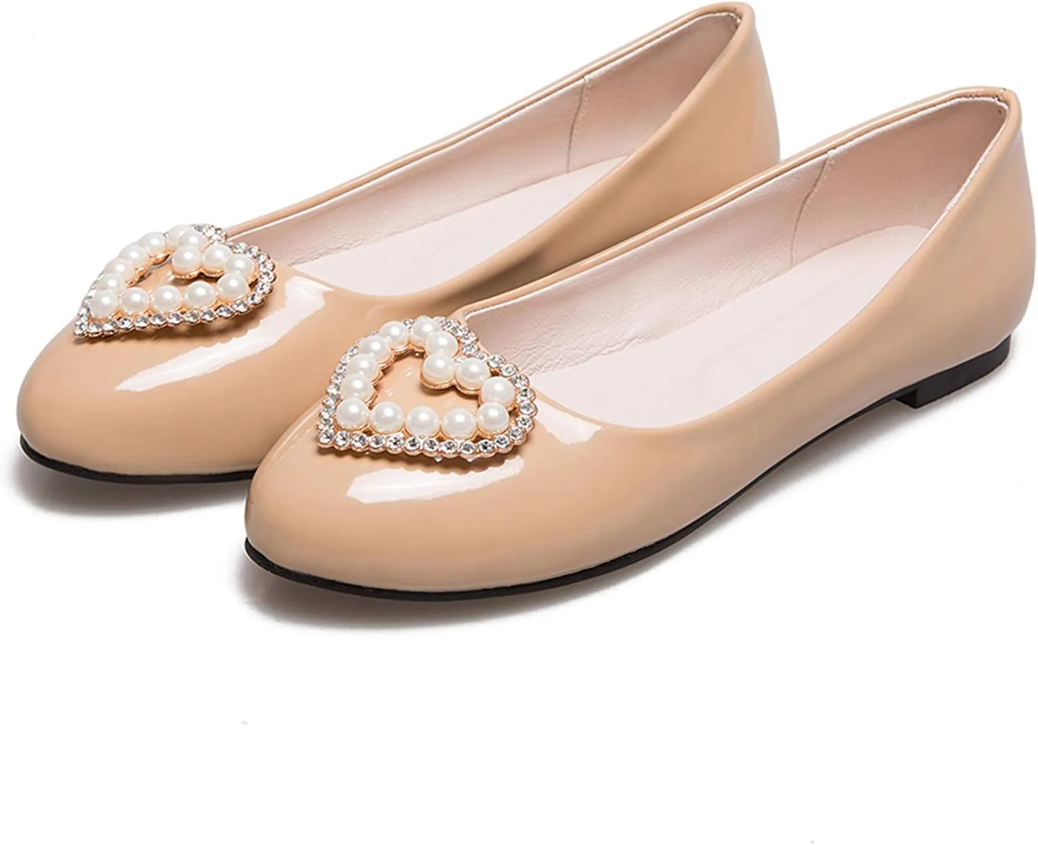 Gicoiz Footwear Womens Round Toe Patent Ballet Flats