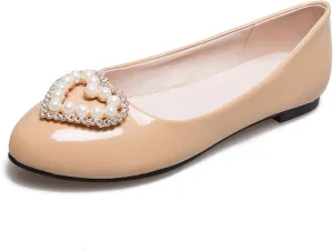 Gicoiz Footwear Womens Round Toe Patent Ballet Flats