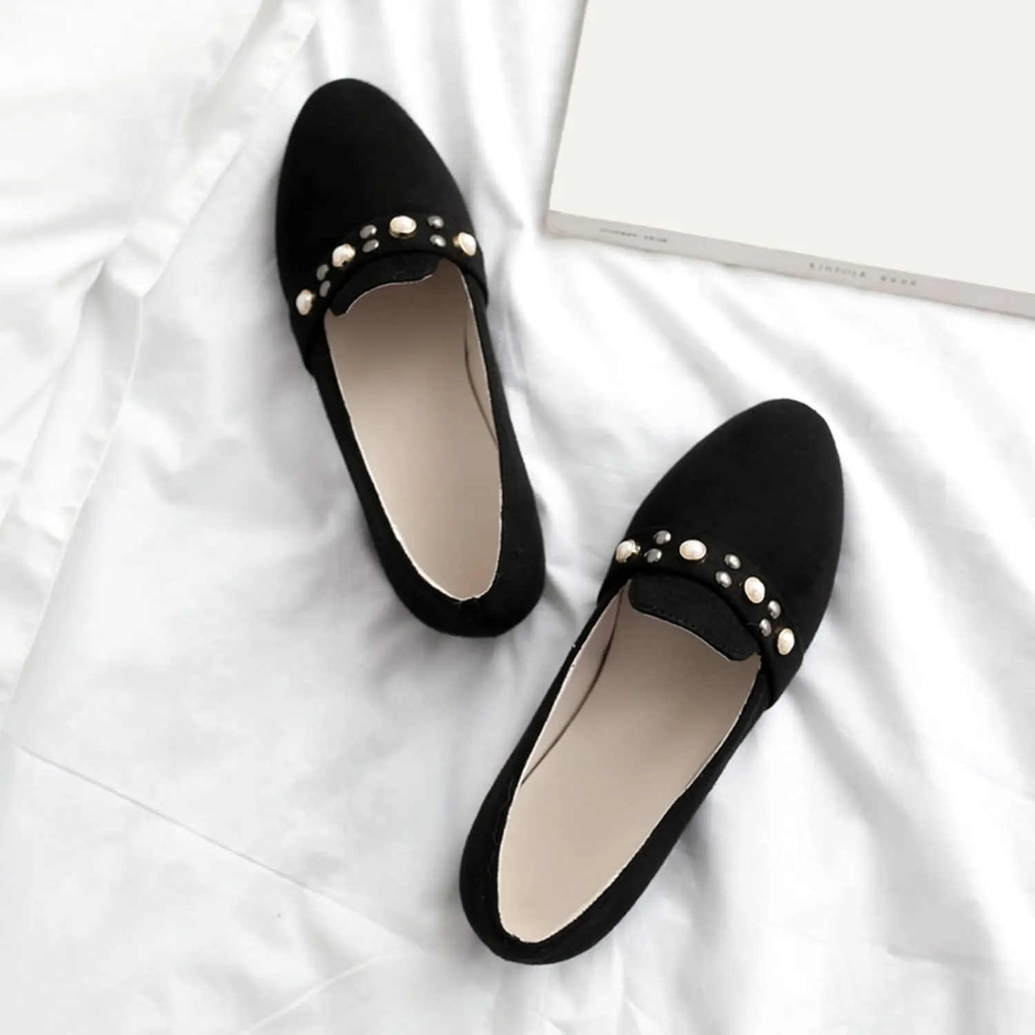 Gicoiz Footwear Work Loafers Womens Round Toe Ballet Flats Slippers