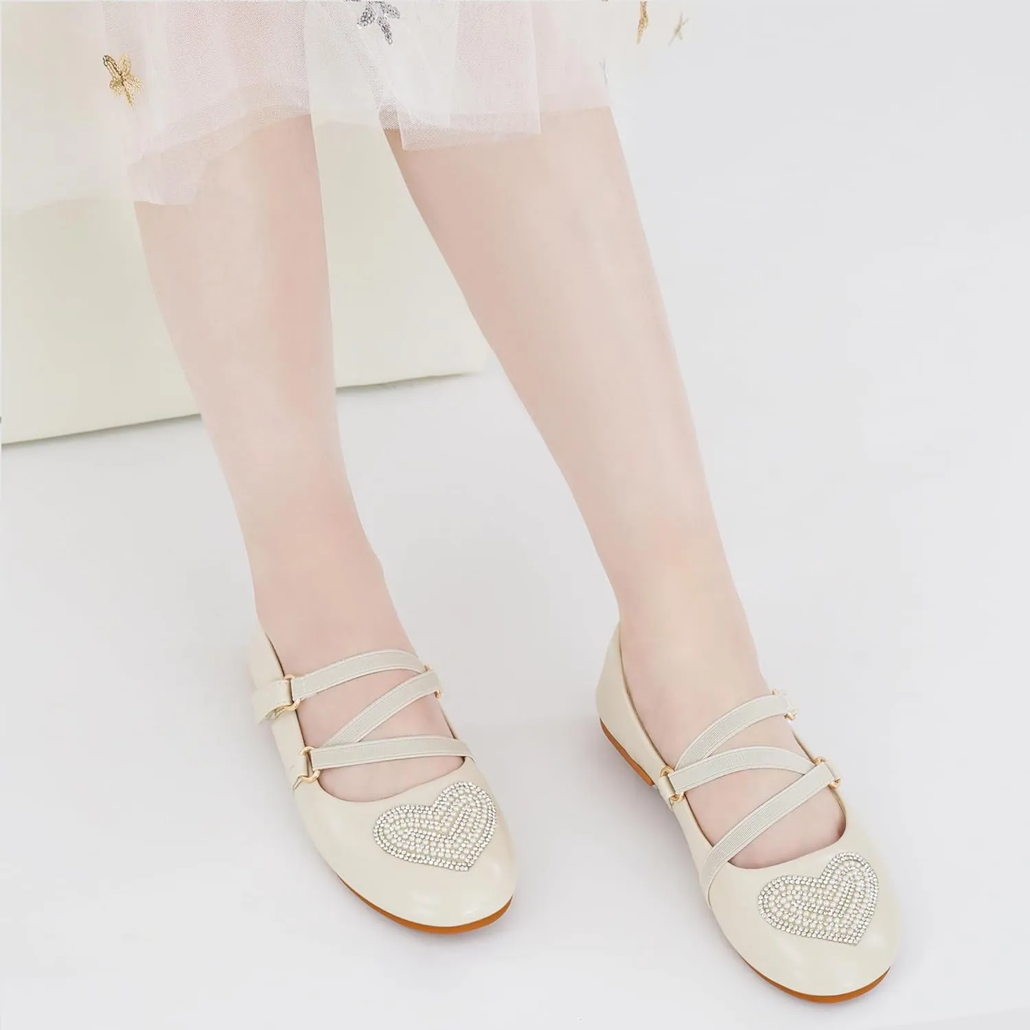 Girls Dress Shoes Flats: Little Kid Princess Flat for Birthday Wedding - Toddler Ballerina Shoe for School Walking