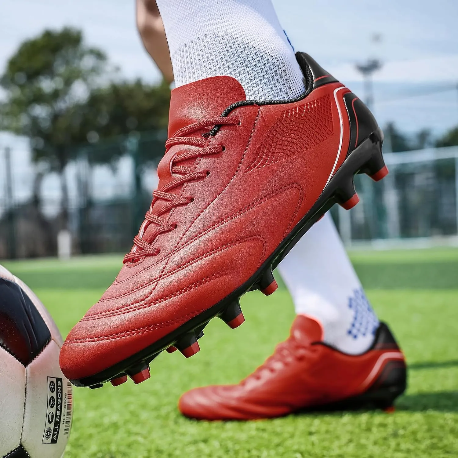 HaloTeam Soccer Shoes Mens Cleats Outdoor Professional Training Turf Football Boots Breathable Athletic Sneaker for AG/FG