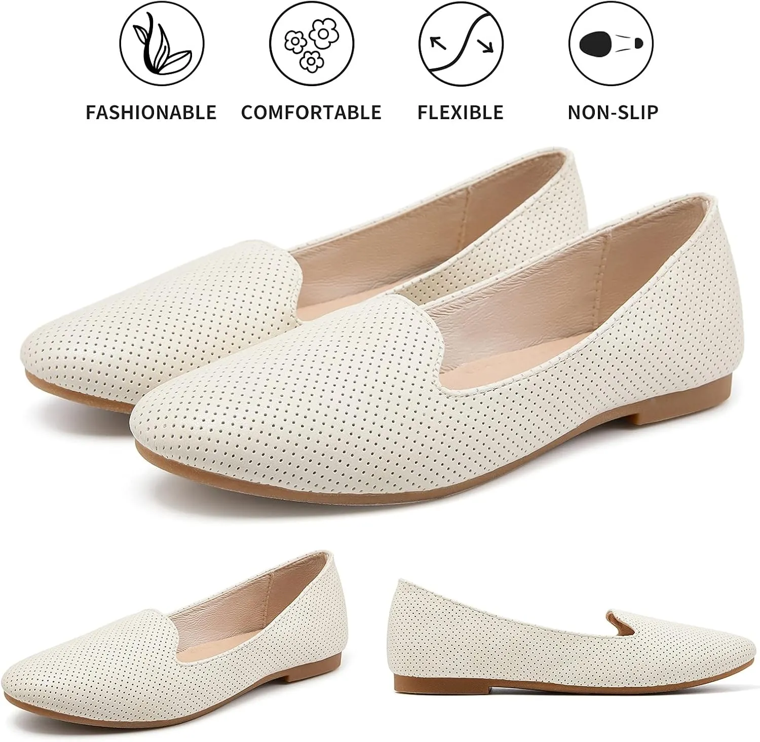 hash bubbie Women's Flats Shoes Dress Shoes for Women Business Dressy Casual Shoes Ballet Flats Loafers Comfortable Slip on Shoes