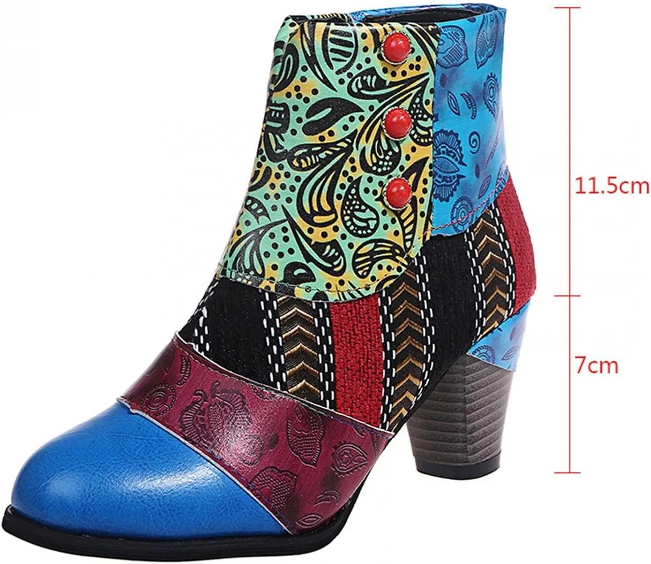 Hbeylia Boots For Women Fashion Snake Leather Round Toe Pump Ankle Booties Trendy Chunky High Heels Dress Short Boots For Ladies