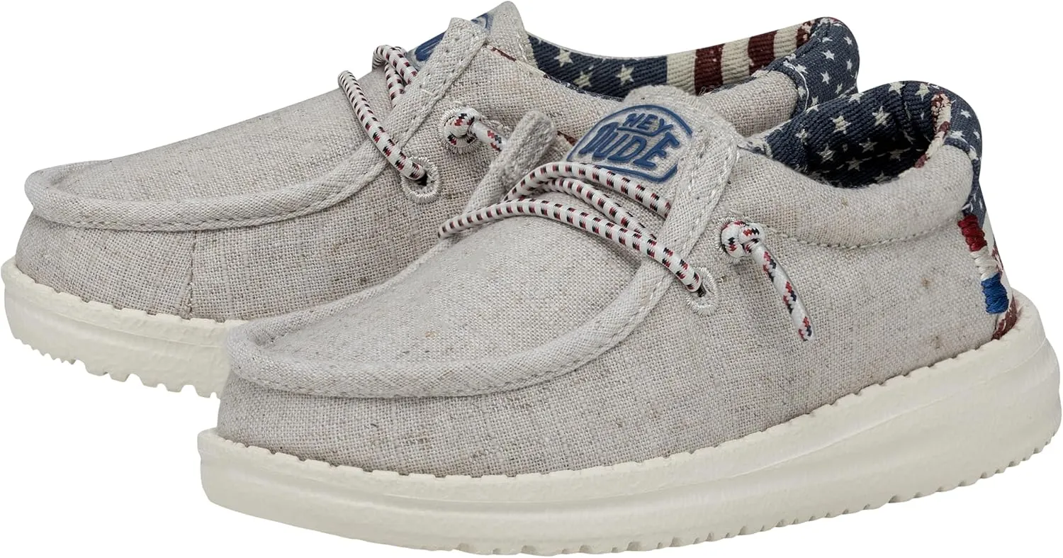 Hey Dude Boys' Wally Patriotic Slip-On Casual Shoe