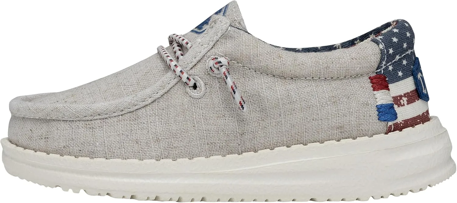 Hey Dude Boys' Wally Patriotic Slip-On Casual Shoe