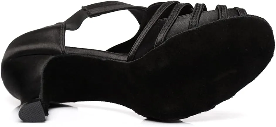 HIPPOSEUS Women's Professional Latin Dance Shoes Slip on Ballroom Salsa Bachata Performance Practice Dancer Shoes