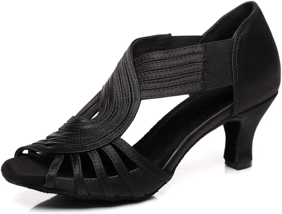 HIPPOSEUS Women's Professional Latin Dance Shoes Slip on Ballroom Salsa Bachata Performance Practice Dancer Shoes