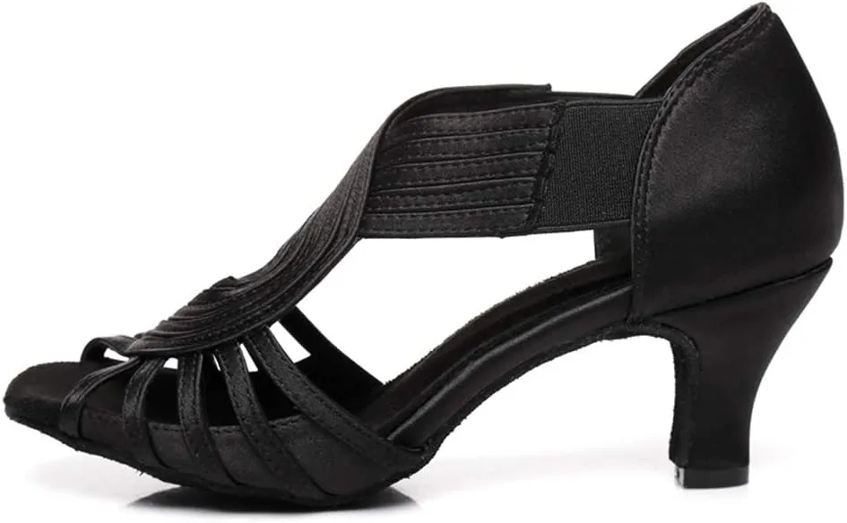 HIPPOSEUS Women's Professional Latin Dance Shoes Slip on Ballroom Salsa Bachata Performance Practice Dancer Shoes