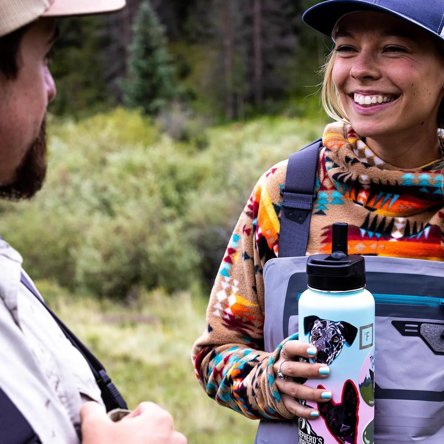 IRON °FLASK Camping & Hiking Hydration Flask with Straw Lid & Boot - Stainless Steel, Double Walled & Vacuum Insulated Water Bottle - Leak Proof & BPA Free (Azure Mist, Straw - 22 oz)