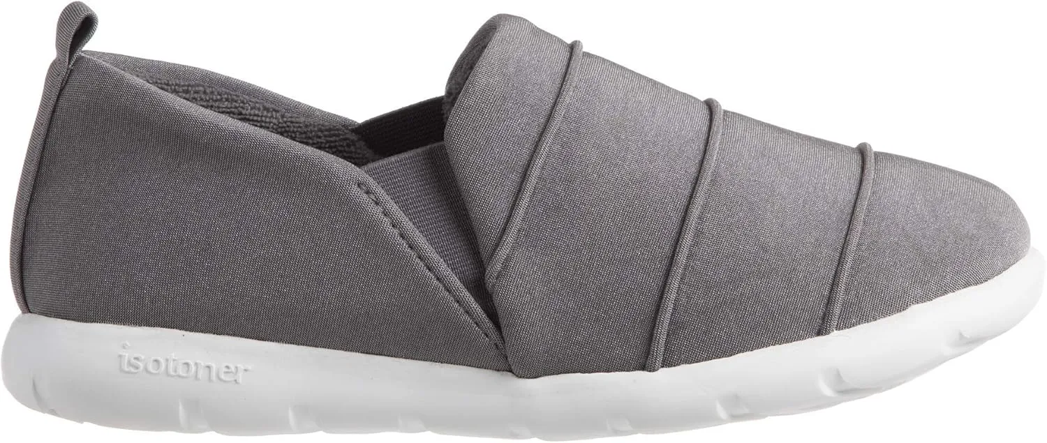 isotoner Zenz Women's Serenity Stretch Satin Slipper, Slip-On Shoe