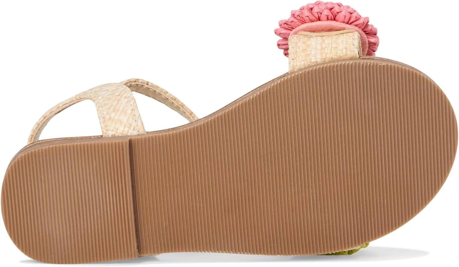 Janie and Jack Girl's Straw Flowered Sandal (Toddler/Little Big Kid) Flat